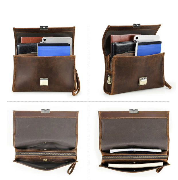 Pochette Homme Cuir Vintage compartiments