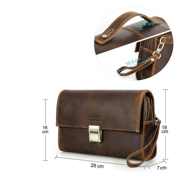 Pochette Homme Cuir Vintage dimension