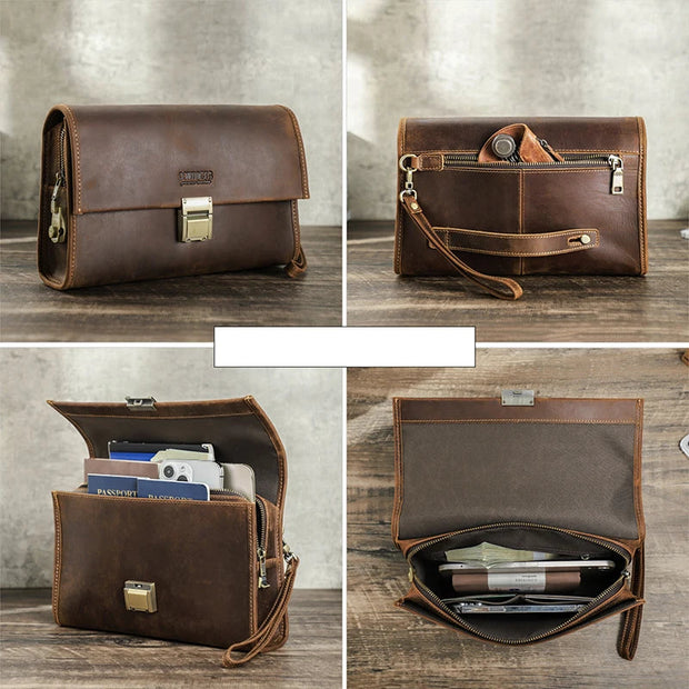 Pochette Homme Cuir Vintage display