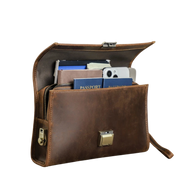 Pochette Homme Cuir Vintage ouvert