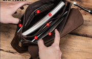 Pochette Homme Cuire Premium -III compartiments