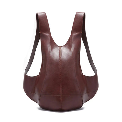 Sac à Dos Homme Gilet Cuir brun