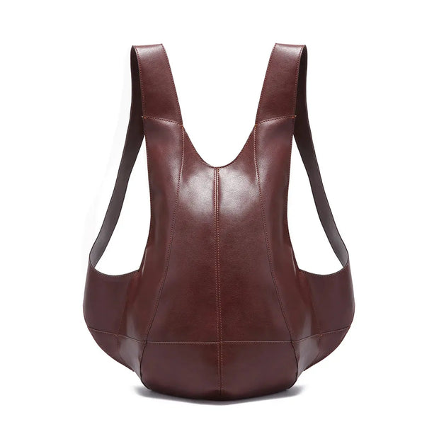Sac à Dos Homme Gilet Cuir brun