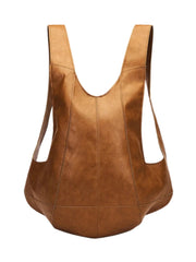 Sac à Dos Homme Gilet Cuir marron