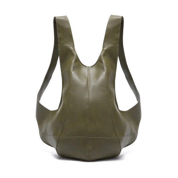 Sac à Dos Homme Gilet Cuir vert