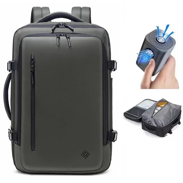 Sac à Dos Unisexe Professionnel de Voyage Compressible -II / Port  USB / Pompe Électrique gris