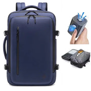 Sac à Dos Unisexe Professionnel de Voyage Compressible -II / Port  USB / Pompe Électrique version 1 bleu