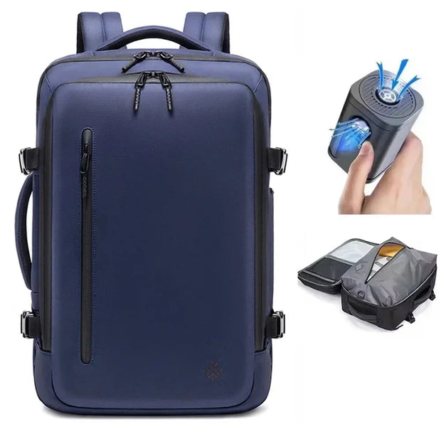 Sac à Dos Unisexe Professionnel de Voyage Compressible -II / Port  USB / Pompe Électrique version 1 bleu