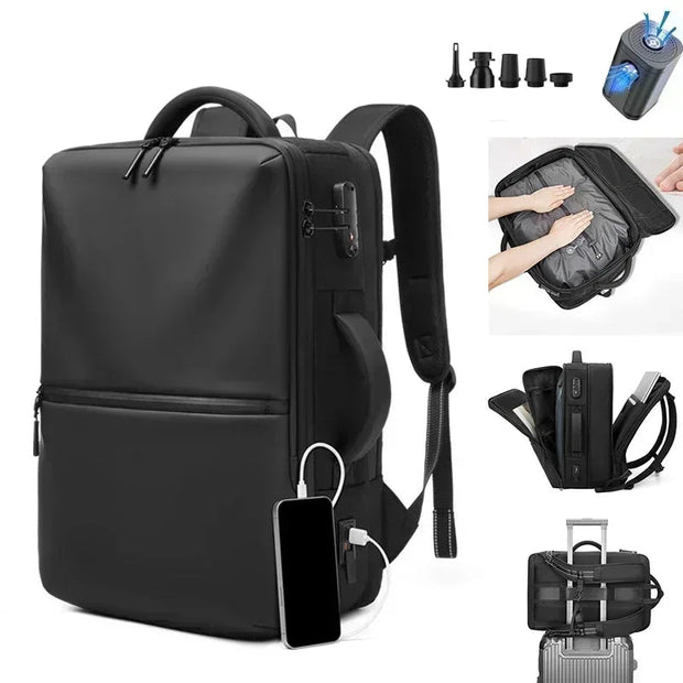 Sac à Dos Unisexe Professionnel de Voyage Compressible -II / Port  USB / Pompe Électrique version 2