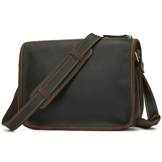 Sac a Bandouliere Business Homme Cuir Veritable Haut de Gamme cafe