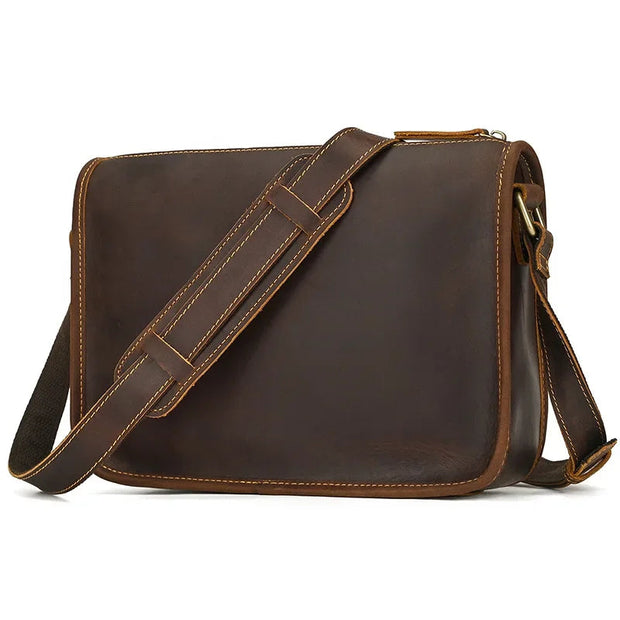 Sac a Bandouliere Business Homme Cuir Veritable Haut de Gamme marron