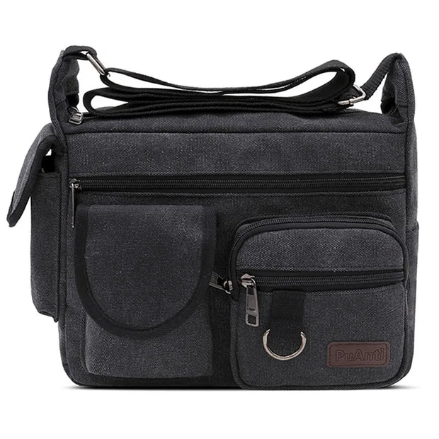 Sac à Bandoulière Homme Vintage -I noir