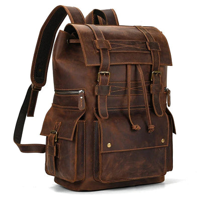 Sac a Dos Unisexe Cuir Vintage brun