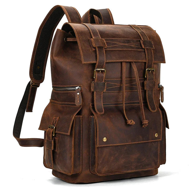 Sac a Dos Unisexe Cuir Vintage brun
