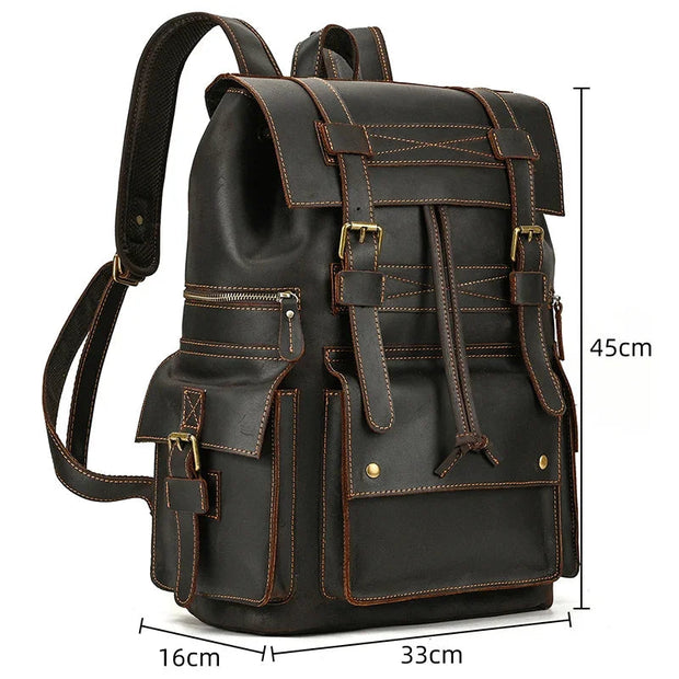 Sac a Dos Unisexe Cuir Vintage dimension