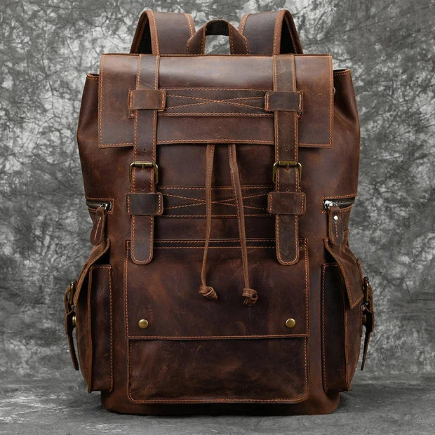 Sac a Dos Unisexe Cuir Vintage vue de face