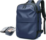 Sac a Dos Unisexe Professionnel de Voyage Compressible bleu