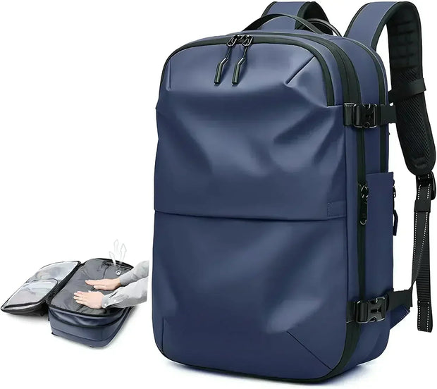 Sac a Dos Unisexe Professionnel de Voyage Compressible bleu