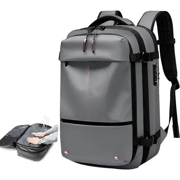 Sac a Dos Unisexe Professionnel de Voyage Compressible gris