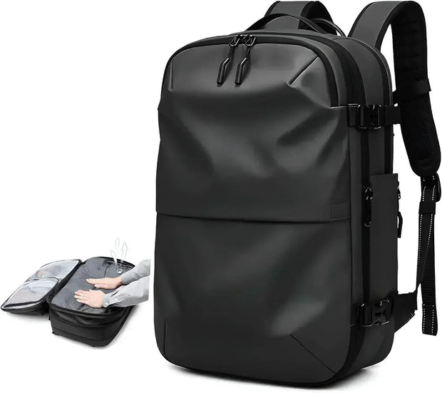 Sac a Dos Unisexe Professionnel de Voyage Compressible noir