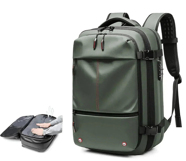 Sac a Dos Unisexe Professionnel de Voyage Compressible vert