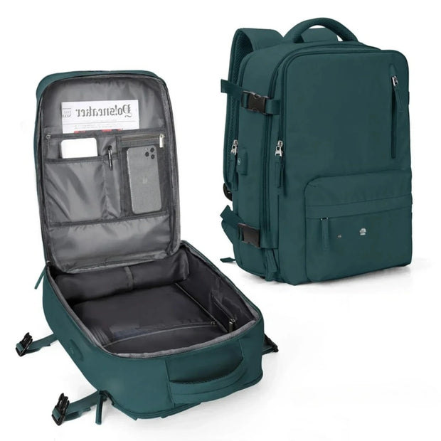 Sac a dos Unisexe Professionnel de Voyage / Port USB vert/bleu