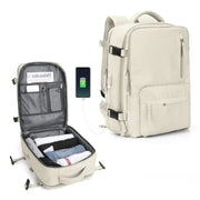 Sac a dos Unisexe Professionnel de Voyage / Port USB beige 2
