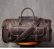 Sac de Voyage Vintage Cuir Véritable brun 