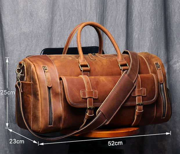 Sac de Voyage Vintage Cuir Véritable dimension 