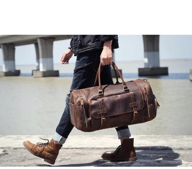 Sac de Voyage Vintage Cuir Véritable essais 2