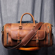 Sac de Voyage Vintage Cuir Véritable marron 