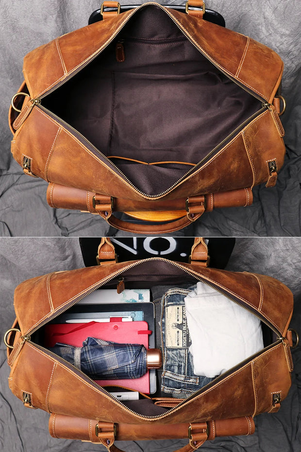 Sac de Voyage Vintage Cuir Véritable rangement 